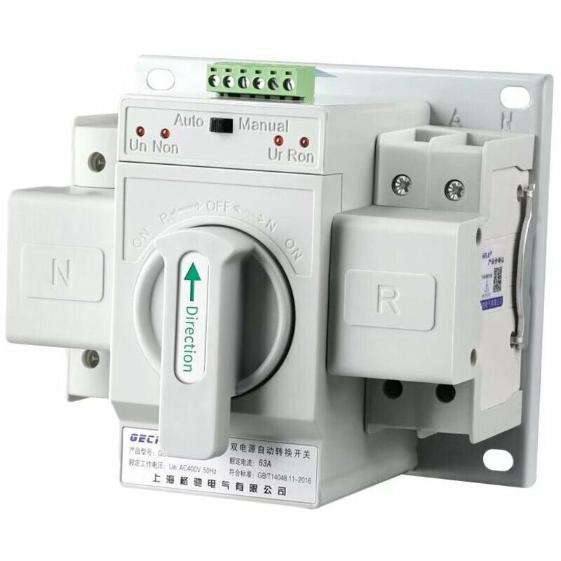 Automatischer Umschalter – 1 Stück 220 V, 63 A, 2p, Mini-automatischer Umschalter Mit Doppelter Leistung