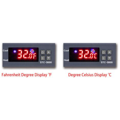 Stc-3000 Digitaler Temperaturschalterregler ℃ ℉ Anzeige Heizung Kühlrelais Ntc-sensor Temperaturregelung Thermostat Für R-schlüpfen