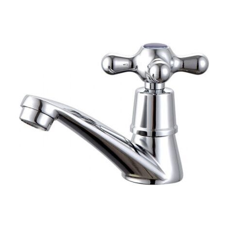 1 Stück Einzel-kaltwasserhahn, Einzel-kaltwasserhahn, Verchromter Waschbecken-wasserhahn, Für Zuhause, Badezimmer, Wc, Waschbecken, Küche