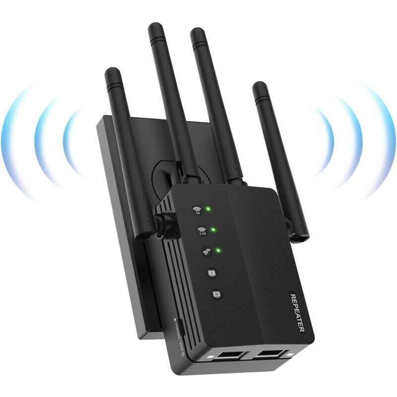 Leistungsstarker Wlan-repeater, 1200 Mbit/s, Leistungsstarker Wlan-verstärker, 2,4 G, 5,8 G, 2 Lan-ports, Die Wlan-reichweitenverstärker Unterstützen, Wlan-wireless-repeater-extender Mit Ethernet-ansc
