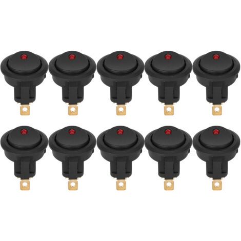 10 Stück 12 V On/off Runder Wippschalter, Wasserdicht, Spst-schalter, Led-scheinwerfer, 3-poliger Silberner Anschluss