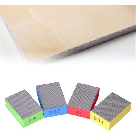 4 Stück Diamant-handpolierpads Für Fliesen, Steinschneiden, Entgraten, Körnung 60, 100, 200, 400