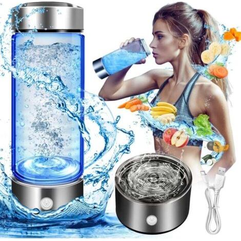 420 Ml Wasserstoffflasche, Tragbare Wasserstoff-wasserionisiermaschine, Wasserstoff-wassergenerator (silber)