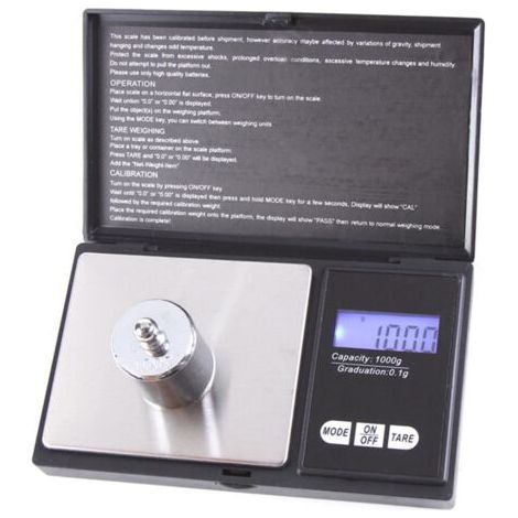 Digitale Waage, Lcd-display Mit Hintergrundbeleuchtung, Genaue Messung, Elektronisch, Küche, Schmuck, 1000 G/0,1 G