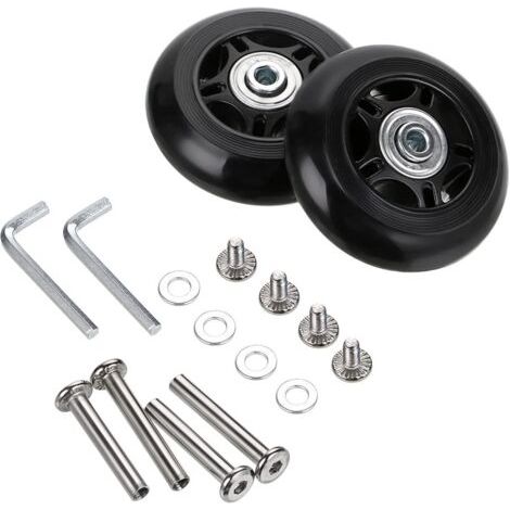 2 Stück Ersatzräder Für Koffer, Reparaturlager 70 X 24 Mm, Schwarz