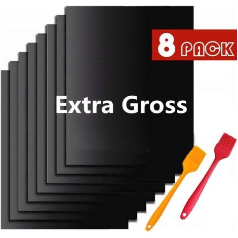 Wiederverwendbare Antihaft-grillmatte 33 X 40 Cm – 8er-set – Kompatibel Mit Holzkohle, Gas, Elektro – Leicht Zu Reinigen