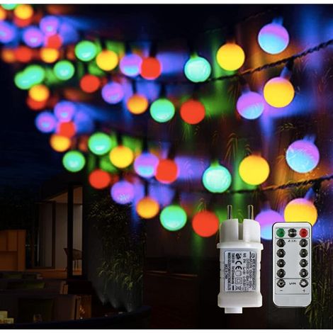 Außenbeleuchtung Mit 100 Mehrfarbigen Leds – 8 Modi Mit Fernbedienung – Länge 10 M – Stromversorgung Mit Niedriger Spannung 31 V