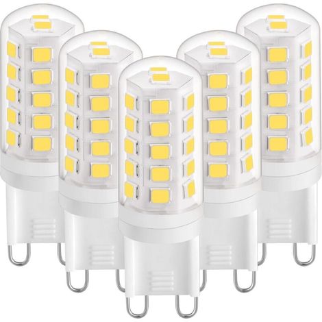 Ampulle Led G9 3w Weiß Natur 4000k, Ampulle Led G9 420lm, Äquivalent Zu Einer Ampulle Halogen 28w 40w, Ampulle Led G9 Groß Für Bürolampe, Anti-flicker, Ac 220-240v, Paket Von 5 [energieklasse]