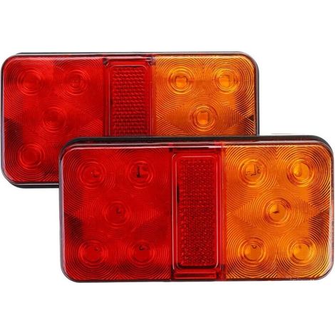Set Mit 2 Led-anschlüssen, 12 V – 10 Led-leuchten – Freilauf- Und Anzeigeleuchten – Wasserdichtes Und Stoßfestes Abs-kunststoff