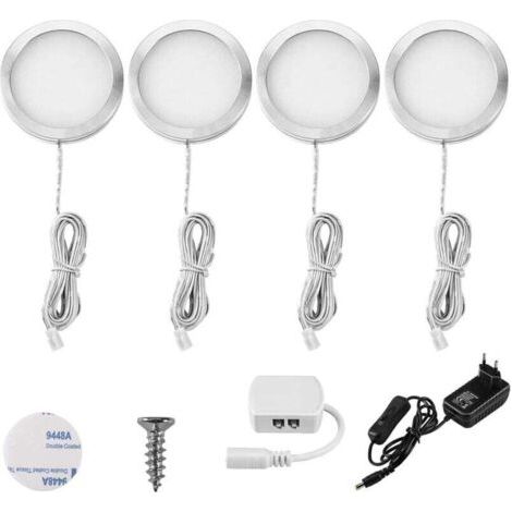 Led-schranklampe, 4er, Wiederaufladbar, Unterschrankleuchte, Garderobenleuchte, Wandleuchte Für Schrank, Kleiderschrank, Küche, Eingang, Vitrine, Flur, Toilette, Kaltweiß [energieklasse A++]-fei