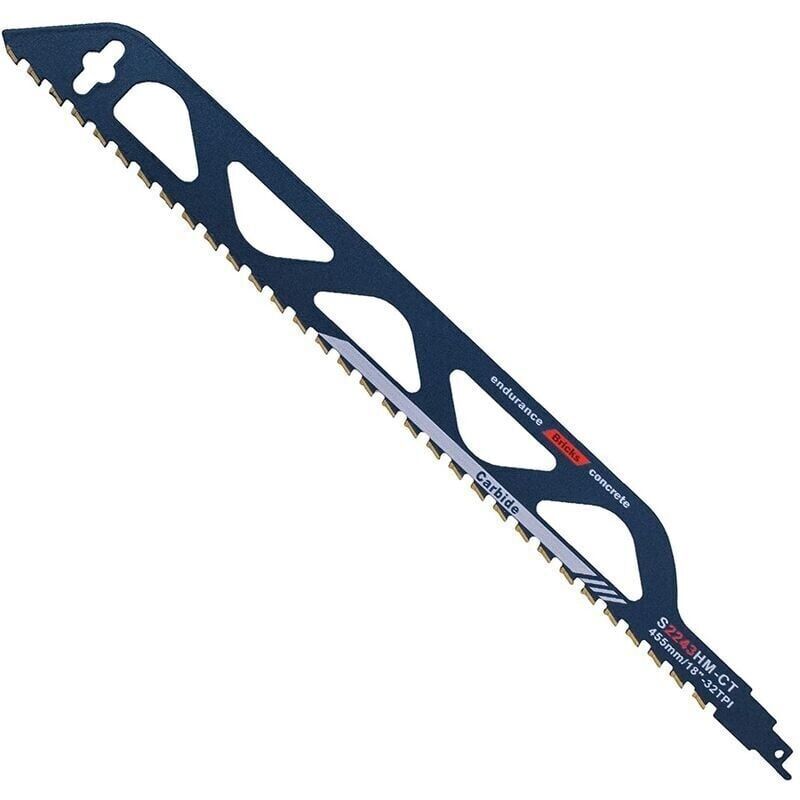 Sägeschwert Aus Wolframkarbonat Für Metall, Holz, Stein, Sägeschwertzubehör Für Zellbeton, Brique, Beton, Zementplatte, Länge (455 Mm (s2243hm))
