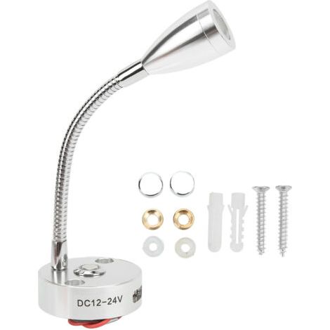 Wohnmobil-leseleuchte, Flexibler Hals, 3 Farben, 12–24 V, 3 W, Usb Wiederaufladbar, Universell Für Yachten, Boote, Silber