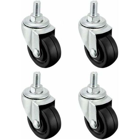Set Mit 4 Lenkrollen Aus Tpe-gummi, 40 Mm – Tragfähigkeit 20 Kg – M8-gewinde Für Sichere Installation – Kompatibel Mit Allen Böden