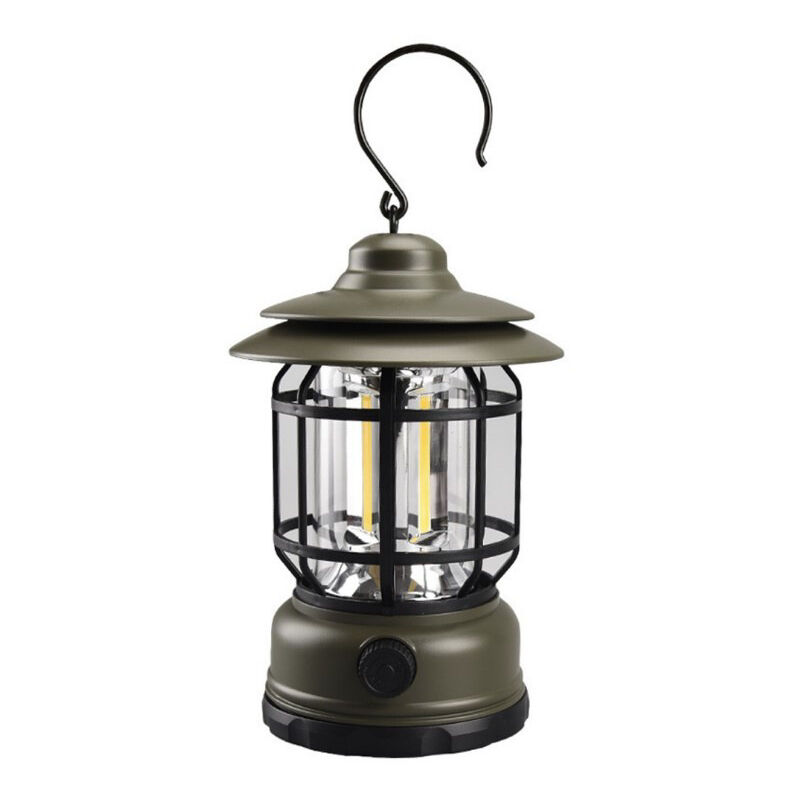 Campinglampe, Retro-warmes Licht, Wiederaufladbare Laterne, Außenlampe, Tragbare Hängelampe Für Zelte – 11,4 X 18,5 Cm, Einstellbare Helligkeit