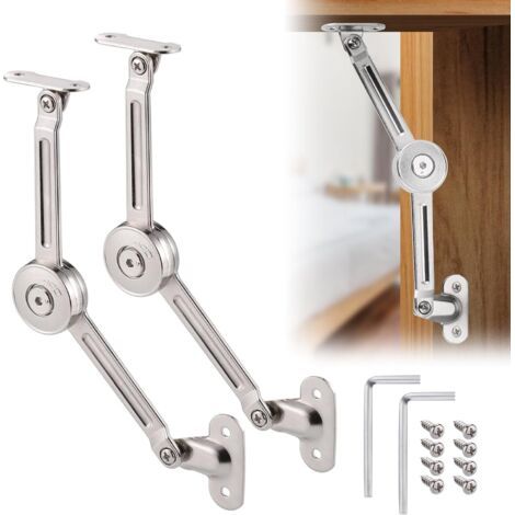 2 Stück Soft-close-deckelstützscharnier Mit Schrauben Und Inbusschlüssel, Satiniertes Nickel, Deckelstützscharnier Für Schrank, Hebehilfe Für Spielzeugkisten