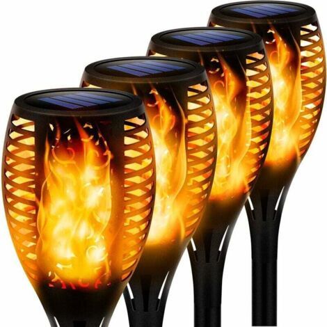 Solarleuchte Für Den Außenbereich, Ip66, Wasserdicht, Solarfackel, Flammen, Lampe, Weg, Terrasse, Hof, Solarlampe, 4 Stück, Fei Yu