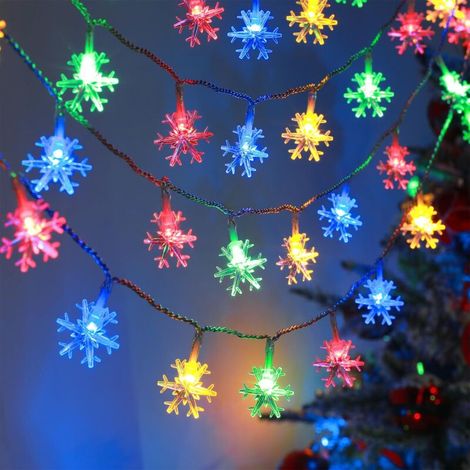 Guirlande Solarleuchte Für Den Außenbereich, 30 Leds, 6,5 M, Dekoration Für Den Außenbereich, Flocon De Neige, Dekoration Für Weihnachten Für Schlafzimmer, Garten, Terrasse (farbe)