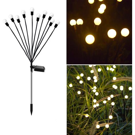 Solarleuchten Für Den Außenbereich, 2 Stück, 10 Leds, Solar-glühwürmchen-lichter Für Garten, Balkon, Solarleuchte Für Den Außenbereich, Gartendekoration, Ip65 Wasserdicht
