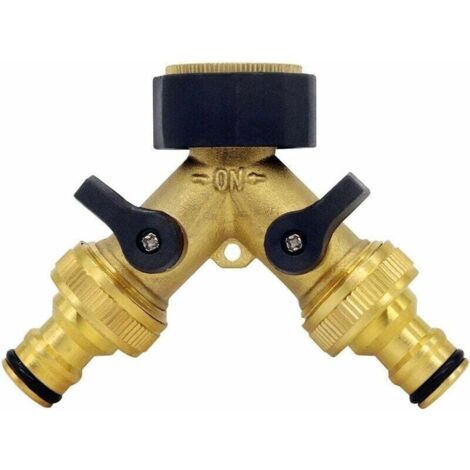 Wasserzulaufschlauch-y-anschluss (2 Wege Für Zulaufschlauch, 26,9 Mm (3/4 Zoll) Messing, Y-verteiler), Kompatibel Mit 1/2 Zoll Gartenschlauch-anschlusssystem