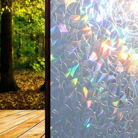 Elektrostatische Fensterfolie Mit Regenbogeneffekt – Uv-schutz – Einfach Anzubringen Und Zu Entfernen – Maße 40 X 100 Cm