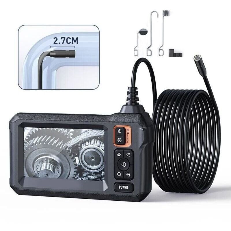 Industrielle Endoskopie-inspektionskamera, Ips-endoskopie-kamera, 4,3 Zoll, Serpent-etanche-kamera Ip67 Mit 8 Led-leuchten, Halbstarres Kabel Von 5 M