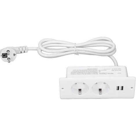 Integrierte Steckdose, 2 Usb-anschlüsse 10 A, Desktop-steckdose, Versenkter Hub Mit 1,5 M Kabel