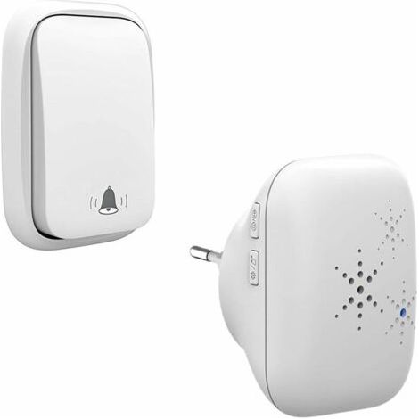 Kabellose Und Batterielose Außentürklingel, Wasserdicht Ip 65, Schnee, Regen, Luftfeuchtigkeit, Weiß