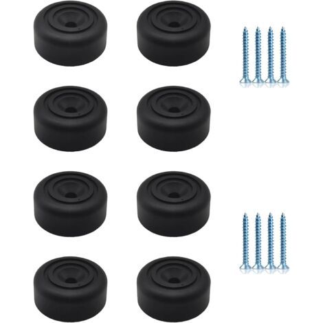 Schwarze Möbelbeine, 8 Stück, Runde Möbelfüße Ø 33 X H 13 Mm, Schrankbeine Aus Kunststoff, Füße Für Möbel, Sofafüße Mit 8 Schrauben, Für Kleiderschrank, Sofa, Stuhl