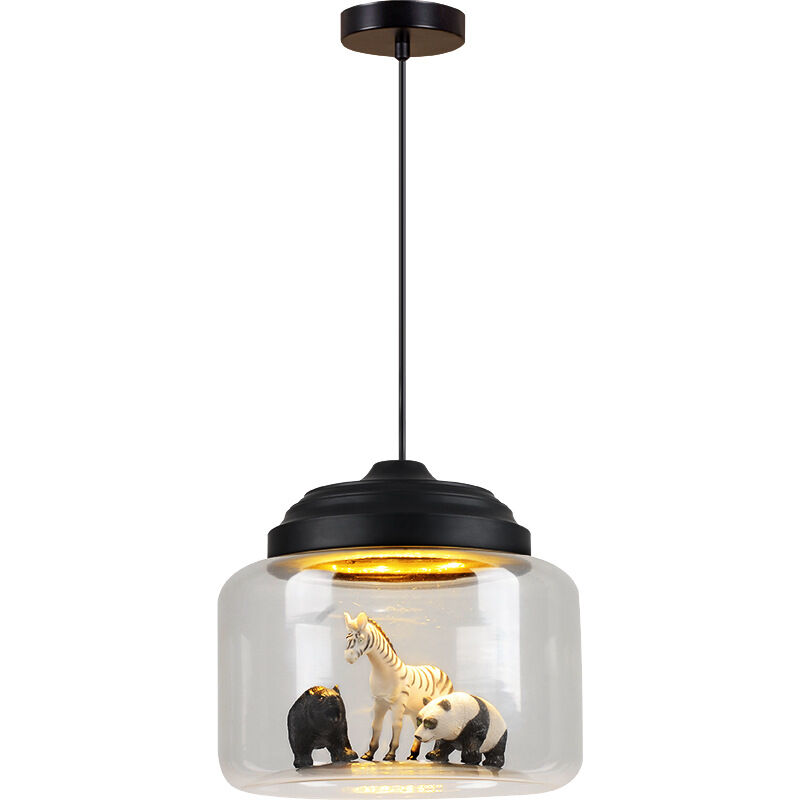 Klarglas-tier-pendelleuchte, Moderner Led-kronleuchter, Kreatives Cartoon-inspiriertes Design, Ideale Hängelampe Für Kinderzimmer, Schlafzimmer, Restaurant, Café, Beleuchtung