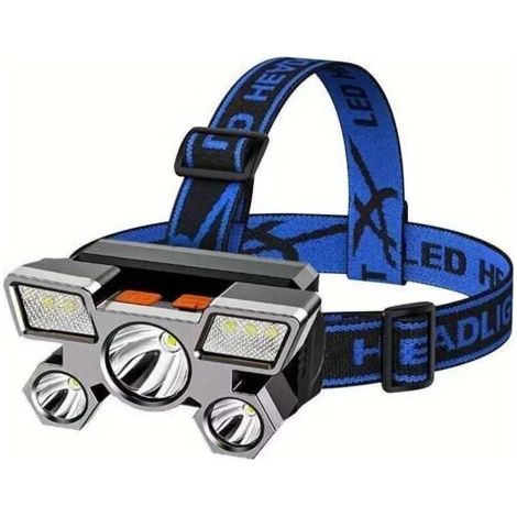 Wiederaufladbare Led-stirnlampe, 5 Modi, Superhell, Hell, Freihändige Stirnlampe, Taschenlampe Für Camping, Angeln, Radfahren, Wandern, Wasserdicht,