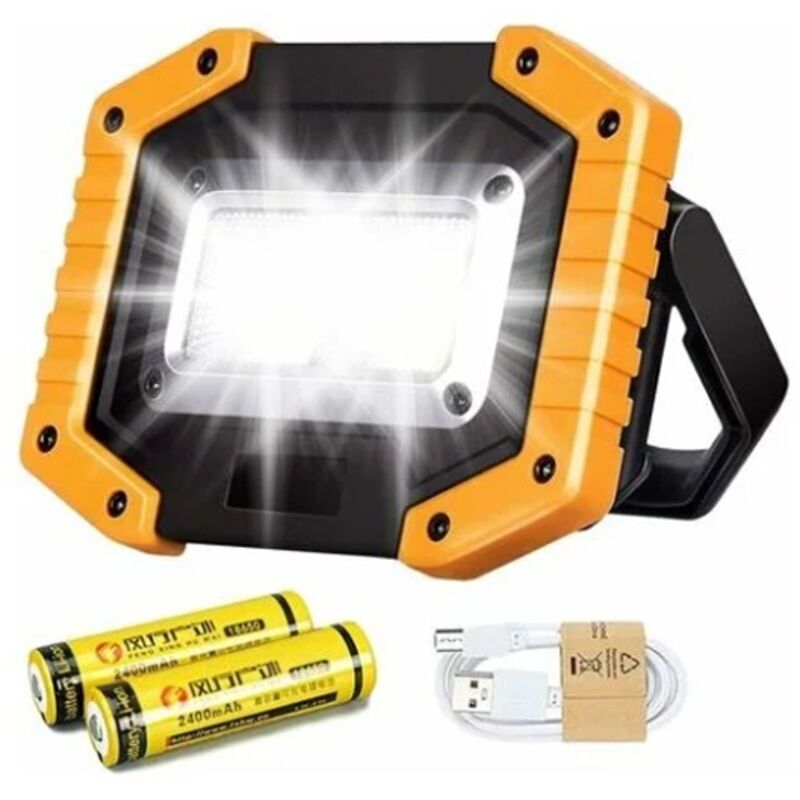 Tragbare Wiederaufladbare Lampe Von Travail, 30 W, 3 Modi, Wiederaufladbarer Cob-led-projektor, 2000 Lm, Superheller Cob-außenprojektor Mit Usb-anschluss Für Camping, Garage, Außenbereich, Batteriezub