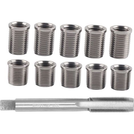 Reparaturwerkzeug Für Zündkerzengewinde – Kit Mit 10 Rohren M10x1,0 Und 1 Gewindebohrer M12x1,0 – Edelstahl Und Hohe Geschwindigkeit