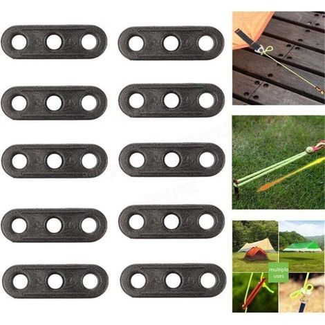 10 Stück 3-loch-seilspanner Für Outdoor-camping – Zeltseilspanner, Campingzubehör, Schwarz, Einheitsgröße –