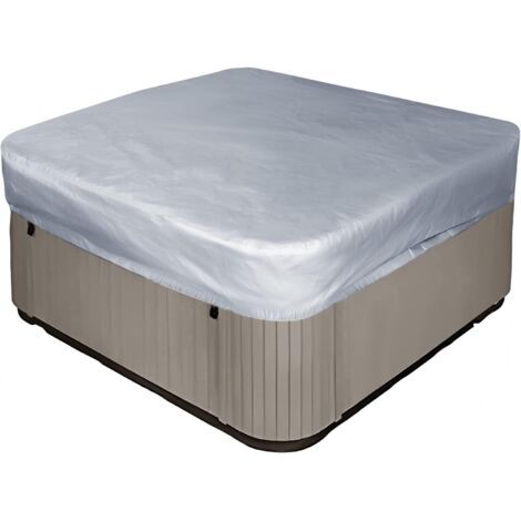 Outdoor-spa-abdeckung, Quadratische Whirlpool-abdeckung, Wasserdicht, 190t-polyestergewebe, Spa-abdeckung, Staubdicht, Uv-schutz – Grau, 207 X 207 X 30 Cm