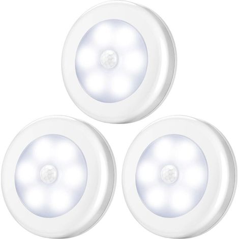 (3er-pack) Bewegungsmelder-licht, Led-bewegungsmelder, Schranklicht, Batteriebetrieben (nicht Im Lieferumfang Enthalten), Led-licht Für Schrank, Regal, Eingang, Garage, Küche, Durchgang – (weiß)