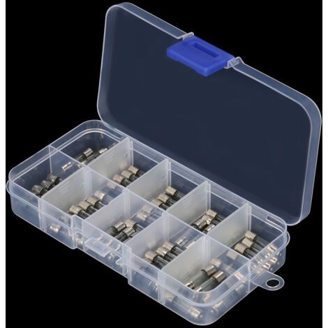 50 Stück 10 Werte, Flinke Glasrohrsicherung, Flinker Sicherungskasten, Sortiertes Set, 20 Mm