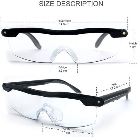 Lesebrille Mit Led-lupe – 160 % Vergrößerung – Integrierte Beleuchtung Für Präzisionsarbeiten – Nähen, Reparaturen, Basteln