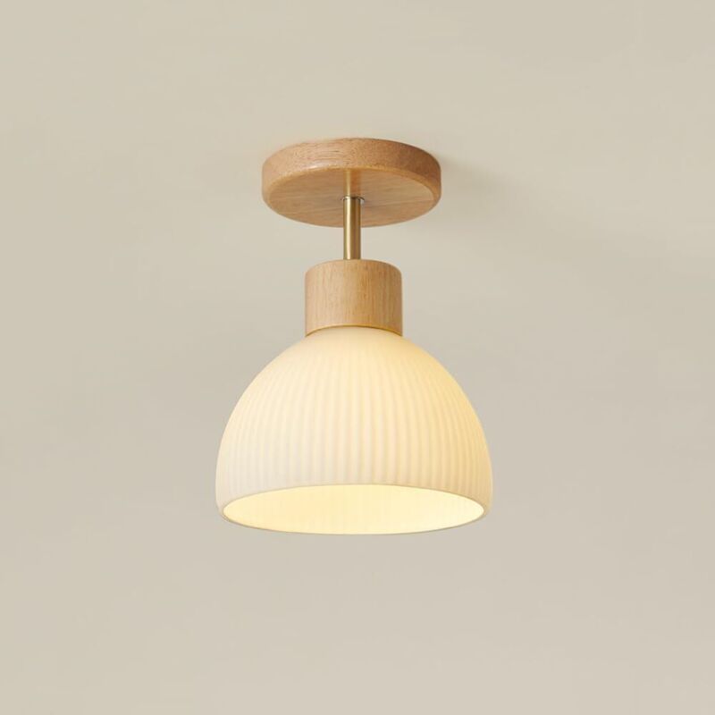 Mini-deckenleuchte Mit Warmem Licht, Kronleuchter Aus Holz Und Glas, Einfache Bauernhauslampe, E27-innenbeleuchtung, Dekorative Leuchte, Für Eingangsbereiche, Ankleidezimmer Und Kinderzimmer [energiek