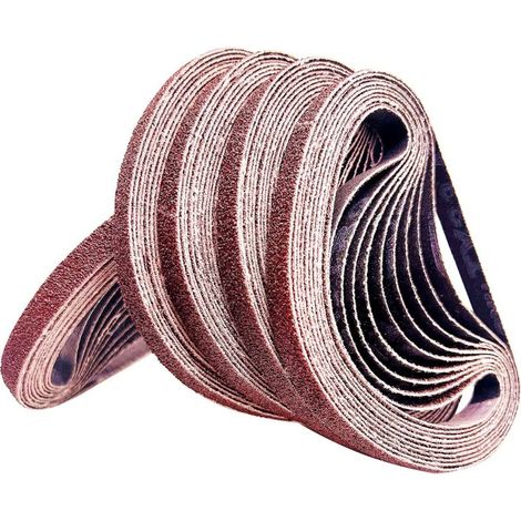Schleifband 10x330mm. Polierband Aus Aluminium, Metall, Aus Holz 6x40/80/120/180/320ensemble De Bandes Abrasives, Pour Ponceuses À Bande (30 Teile)