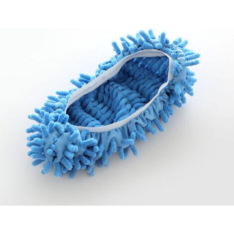 (1 Stück) Staubwedel, Wischmopp, Hausschuhe, Schuhe, Staubreiniger, Wiederverwendbar, Mikrofaser-fußsocken, Bodenstaub, Schmutz, Haare, Bodenreiniger (blau)