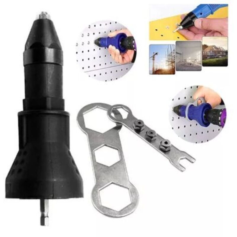 Elektrische Nietpistole Für Akku-bohrschrauber, Elektrische Nietmaschine, Nietgerät-adapter, Kabellose Nietpistole, Nietwerkzeug-set, Bohradapter-zubehör
