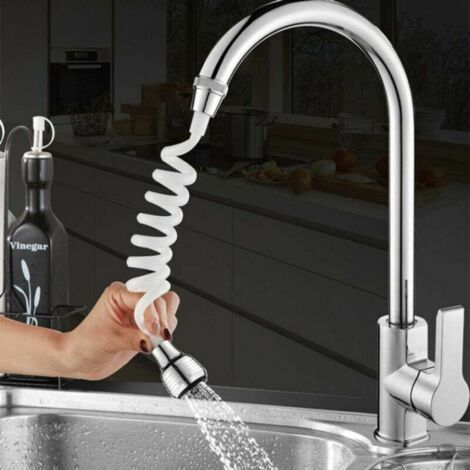Lablanc – Wasserhahn-verlängerung, Abnehmbarer Spültisch-wasserhahn-sprüher, Länglicher Haushalts-küchen-wasserhahn, Tragbarer Einziehbarer Schaumwasserhahn, Spültisch-wasserhahn-kopf (weiß)