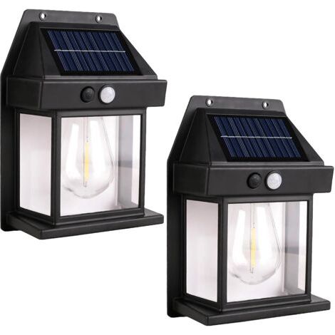 2 Stück Solar-außenwandapplikationen Mit Bewegungsmelder, 3 Beleuchtungsmodi, Abschlüsse Für Garten, Hof, Terrasse, Tür, Außendekoration
