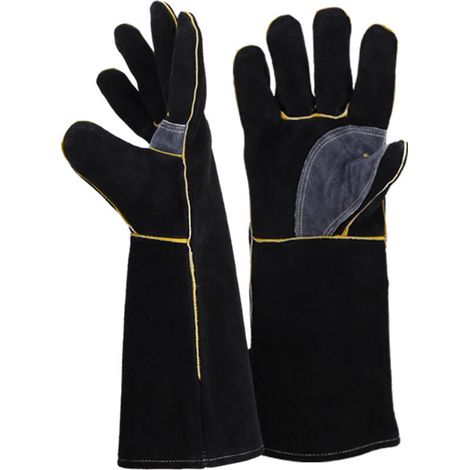 Gants Anti-chaleur-leder Mit Coutures Und Kevlar – Schutz 16 Taschen Für Soudage, Barbecue, Cheminée – Widerstandsfähig Gegen Extremen Chaleur