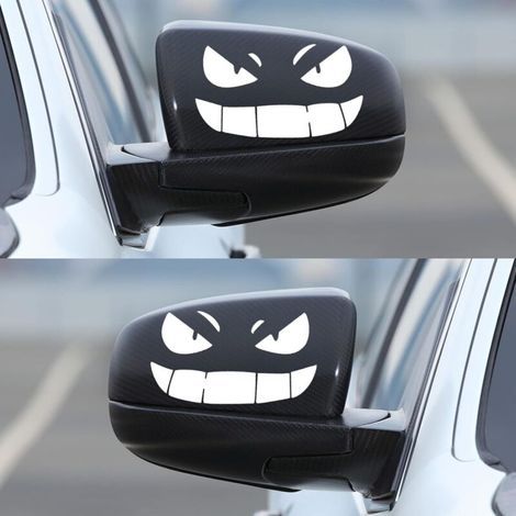 Lustige Rückspiegelaufkleber, 2 Stück, Außen, Autoaufkleber, Humor, Autoaufkleber, Monster-smiley, Autoaufkleber Für Autodekoration, Aufkleber (b