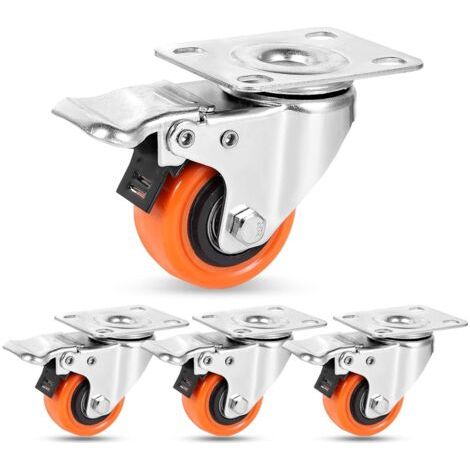 60-mm-rollen Für Möbel, Bis Zu 75 Kg, Robuste Polyurethan-rollen, 360-grad-drehgelenk, Für Alle Böden, Möbel, Geräte, 4er-set
