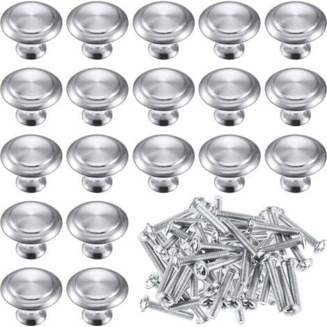15 Stück Runde Pilzförmige Edelstahl-türknöpfe Für Bräter, Tür, Schrank, Küche, Silberfarben, 2,4 X 2,9 Cm – Fei Yu