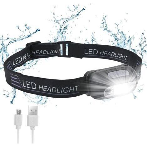 Wiederaufladbare Stirnlampe, Leistungsstarke 200 Lm Stirnlampe 3 Modi + Sos-empfindlicher Sensormodus, Ultraleichte Und Verstellbare Kinder-stirnlampe, Geeignet Zum Angeln, Camping, Wandern
