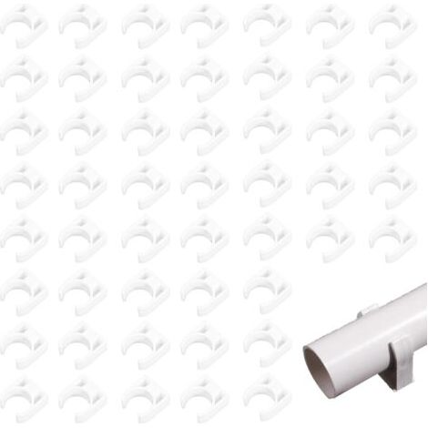 50-teiliges 20-mm-rohrschellen-set, U-förmige Halterung Für Pvc-rohr, 20-mm-rohr, Rohrschelle Zur Befestigung Von Wasserrohren, Gas, Kunststoff, Rohrschellen Für Werkstätten, Baustellen