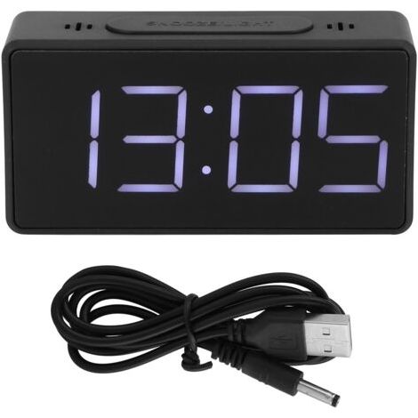 Led-nachttischalarm Mit Einfacher Elektronischer Uhr Mit Schlummerfunktion Für Den Heimgebrauch Von Studenten (schwarz)
